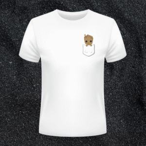 baby groot pocket white t shirt