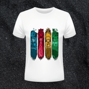 demon slayer characters graphic t shirt – white unisex tee