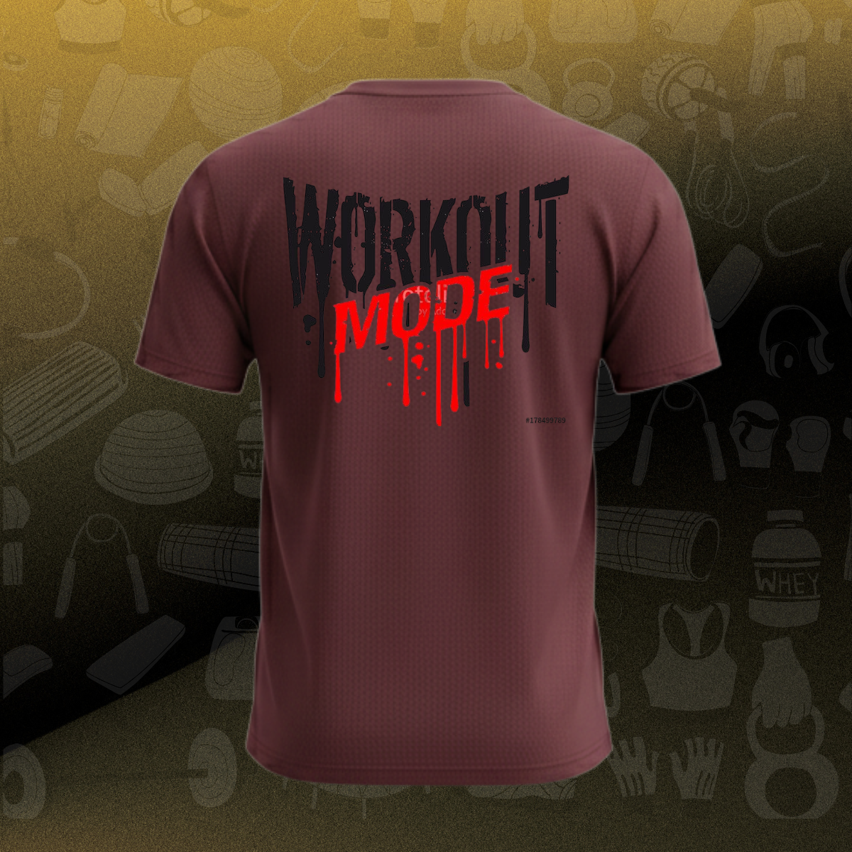 back attack: workout mode dripping graphic t shirt maroon (rear print) back attack: workout mode dripping graphic t shirt maroon (rear print)