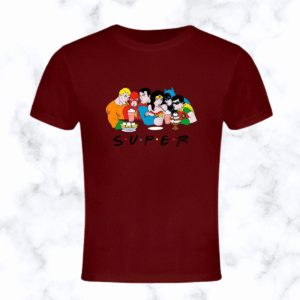 dc heroes "super f.r.i.e.n.d.s." crossover t shirt