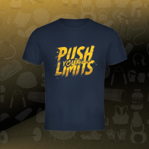 grind time: push your limits motivational t shirt navy blue
