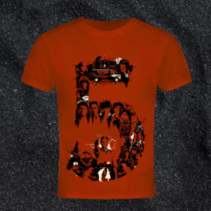 stranger things vol. 5 character collage t shirt